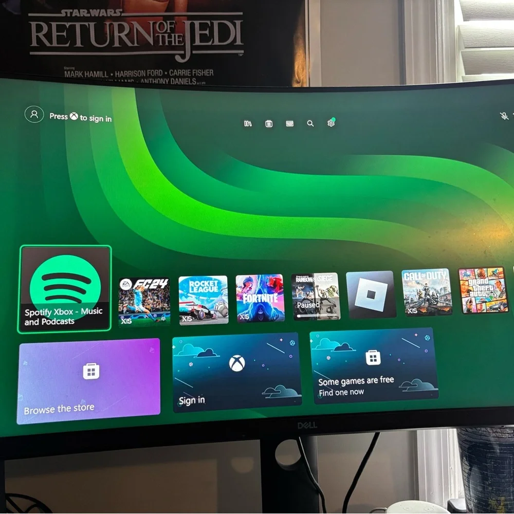 Dell Black Curved Monitor with LED Backlighting